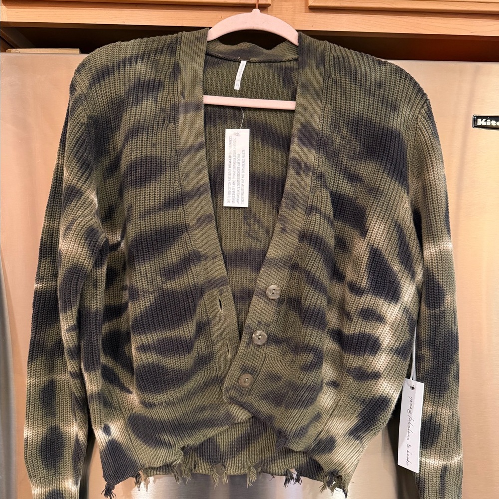 Young Fabulous & Broke Olive Tie-Dye Cardigan